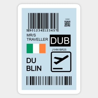 Dublin Ireland travel ticket Magnet